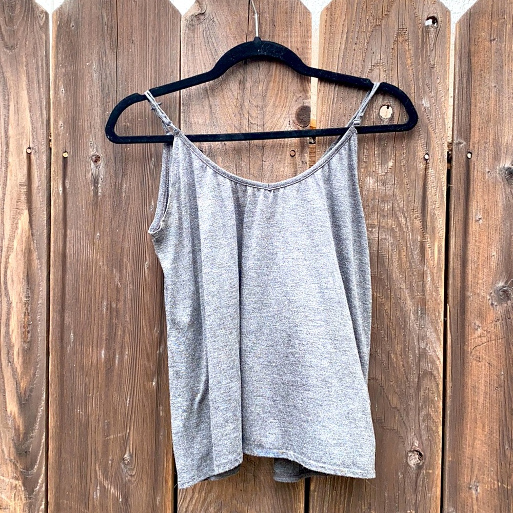 RVCA XS Gray open black tank top